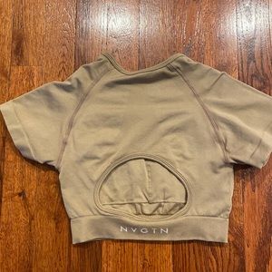 Beige NVGTN sports bra crop top